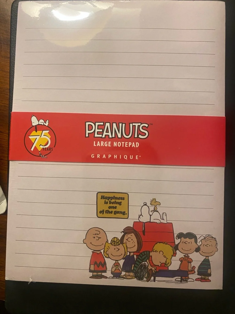 Peanuts Large Pink Lined Notepad by Graphique